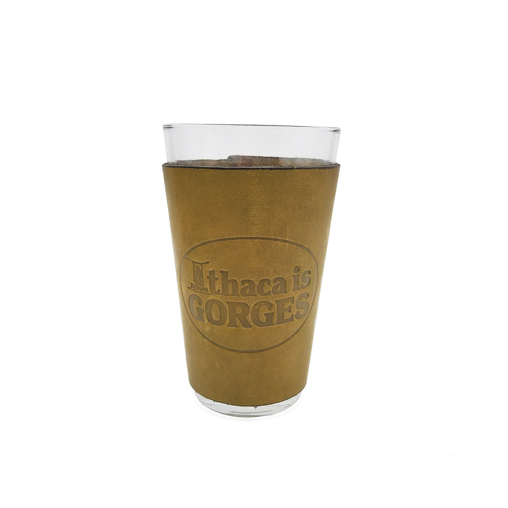"Ithaca is Gorges" Glass Koozie Green
