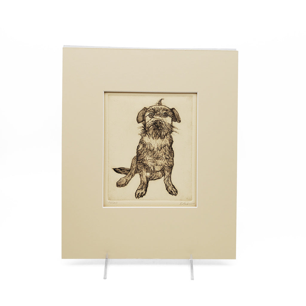 Scrappy Dog Etching Handwork Ithaca's Artist Cooperative