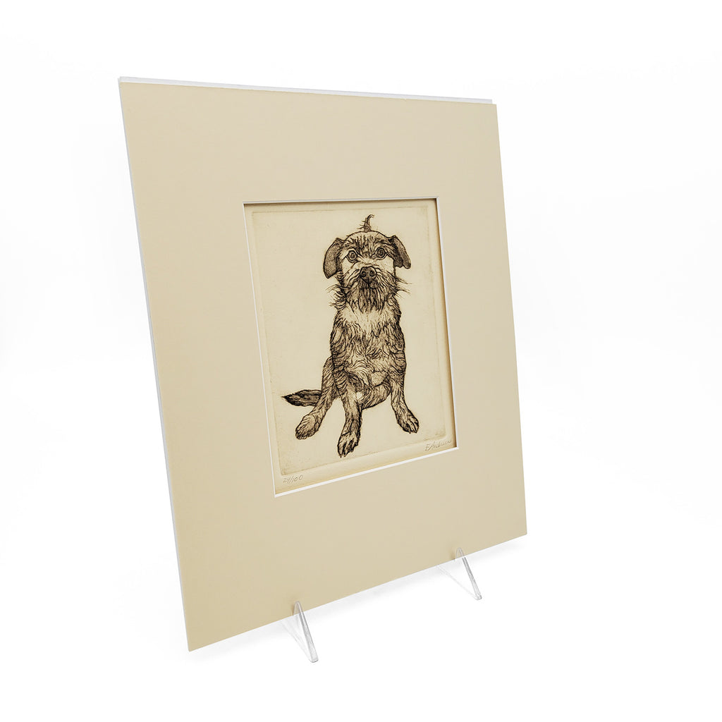 Scrappy Dog Etching Handwork Ithaca's Artist Cooperative