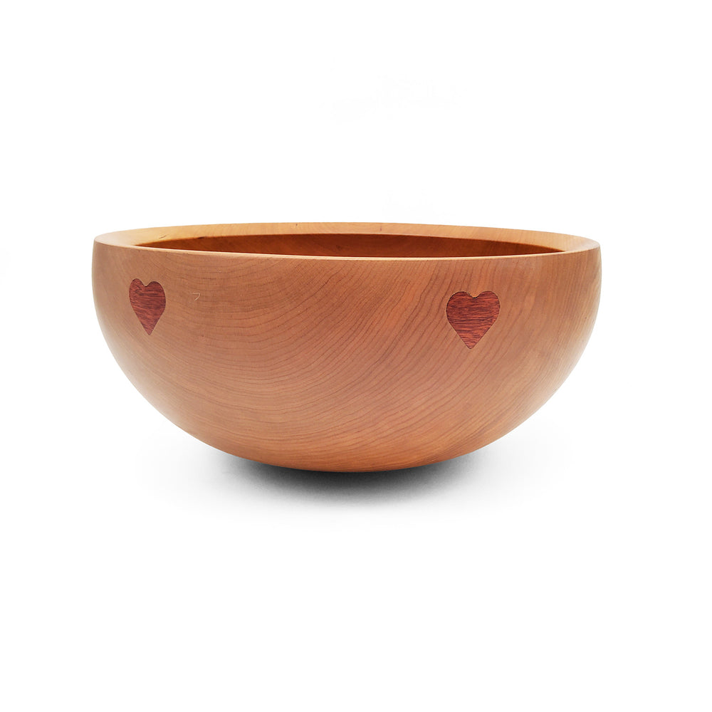 Cherry Red Heart Inlay Bowl
