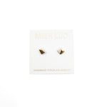 Gold Dipped Square Earrings Grey