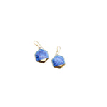 Blue Hexigon Earrings
