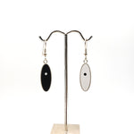 Black And White Oval Earrings