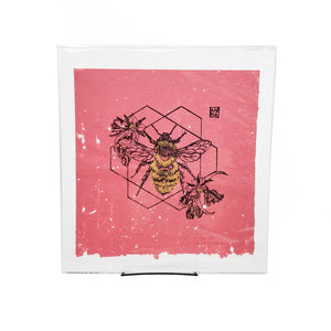 Bumble Bee & Borage Print Handmade Punch