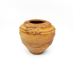 Tall Oak Wood Vase