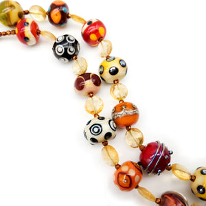 Citrine and Glass Bead Necklace