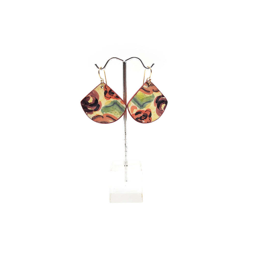 Pink and Green Blossom Earrings