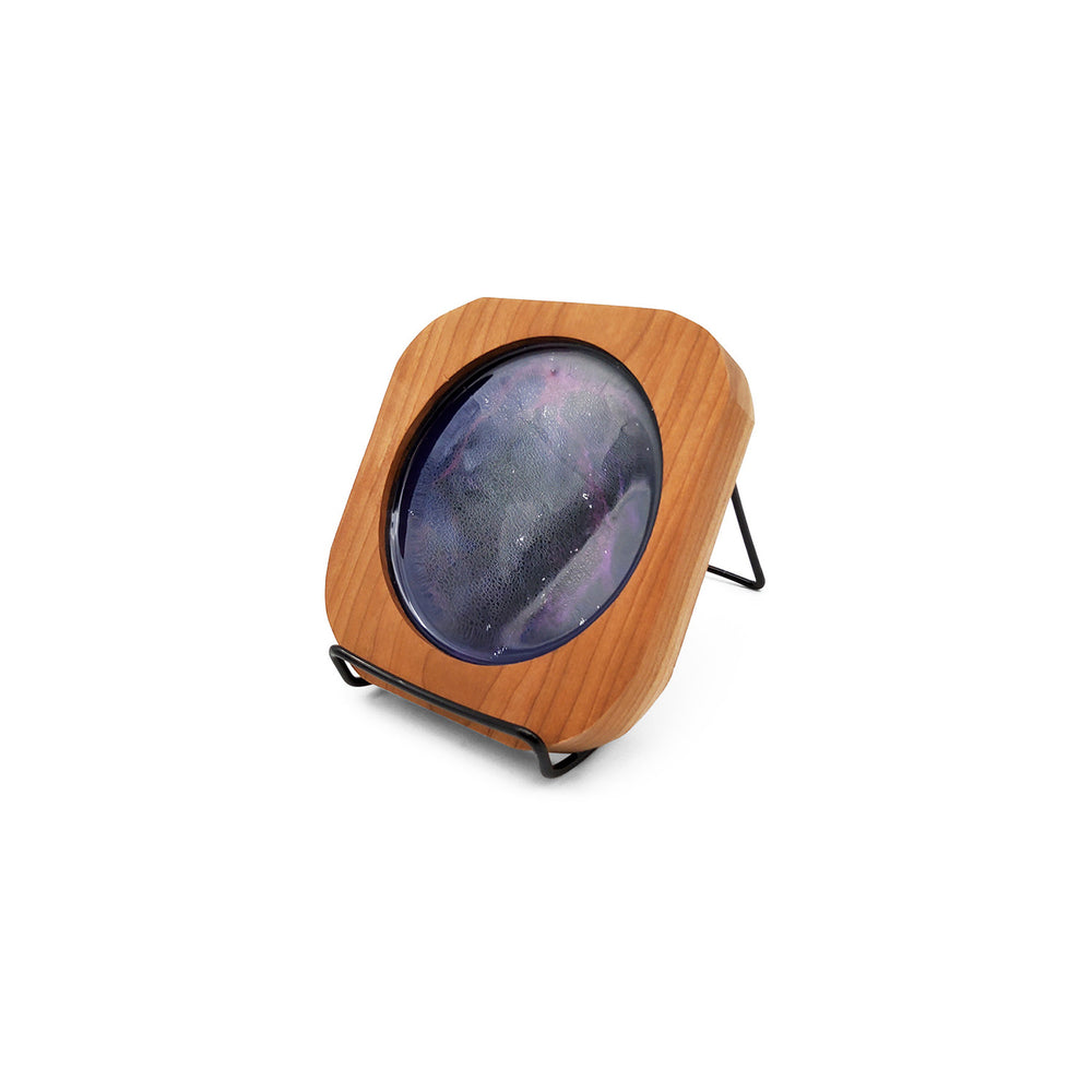 Rounded Square Purple Resin Coaster