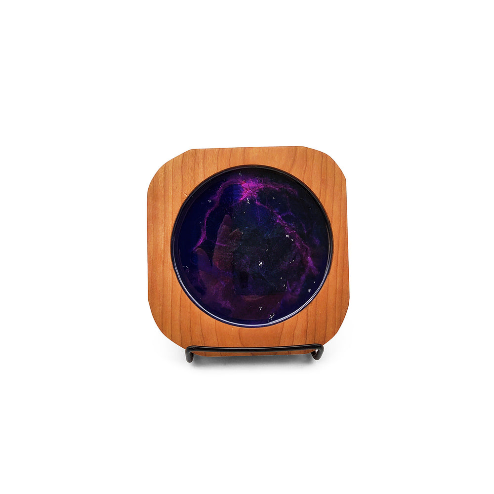 Rounded Square Purple Resin Coaster