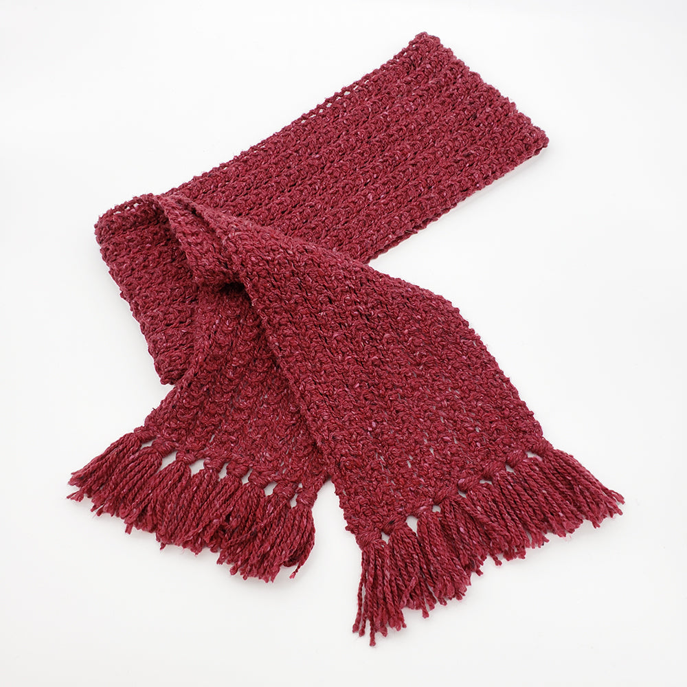 – Deep Ithaca\'s Red Scarf Knit Cooperative Handwork Artist