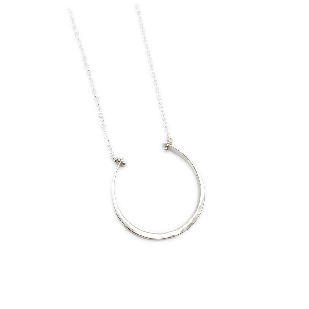 Large Silver Horseshoe Necklace