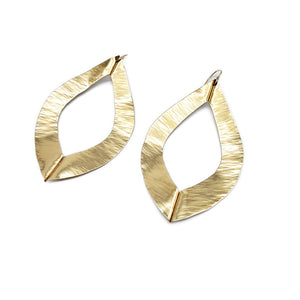 Large Brass Teardrop Cutout Earrings