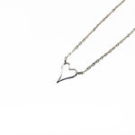Silver Heart Necklace Double Heart