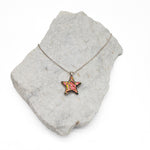 Red Ripple Dichroic Star Necklace
