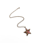 Red Ripple Dichroic Star Necklace