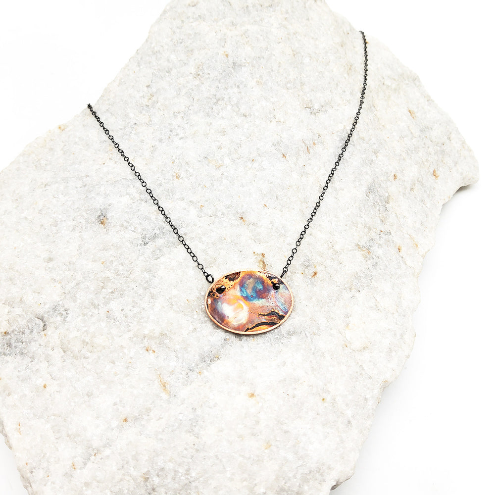 Medium Oval Firepainting Necklace