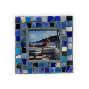 Small Square Blue Mosaic Frame