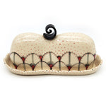 Rose & Black Polka Dotted Butter Dish