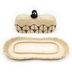 Rose & Black Polka Dotted Butter Dish