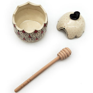 Rose & Black Honey Pot With Daisies