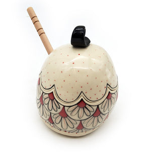 Rose & Black Honey Pot With Daisies