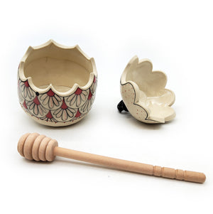 Rose & Black Honey Pot With Daisies