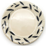 Black Leaves On Teal Dots Lunchplate