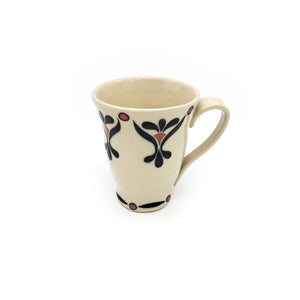 Black and Rose Ornamented Tall Mug