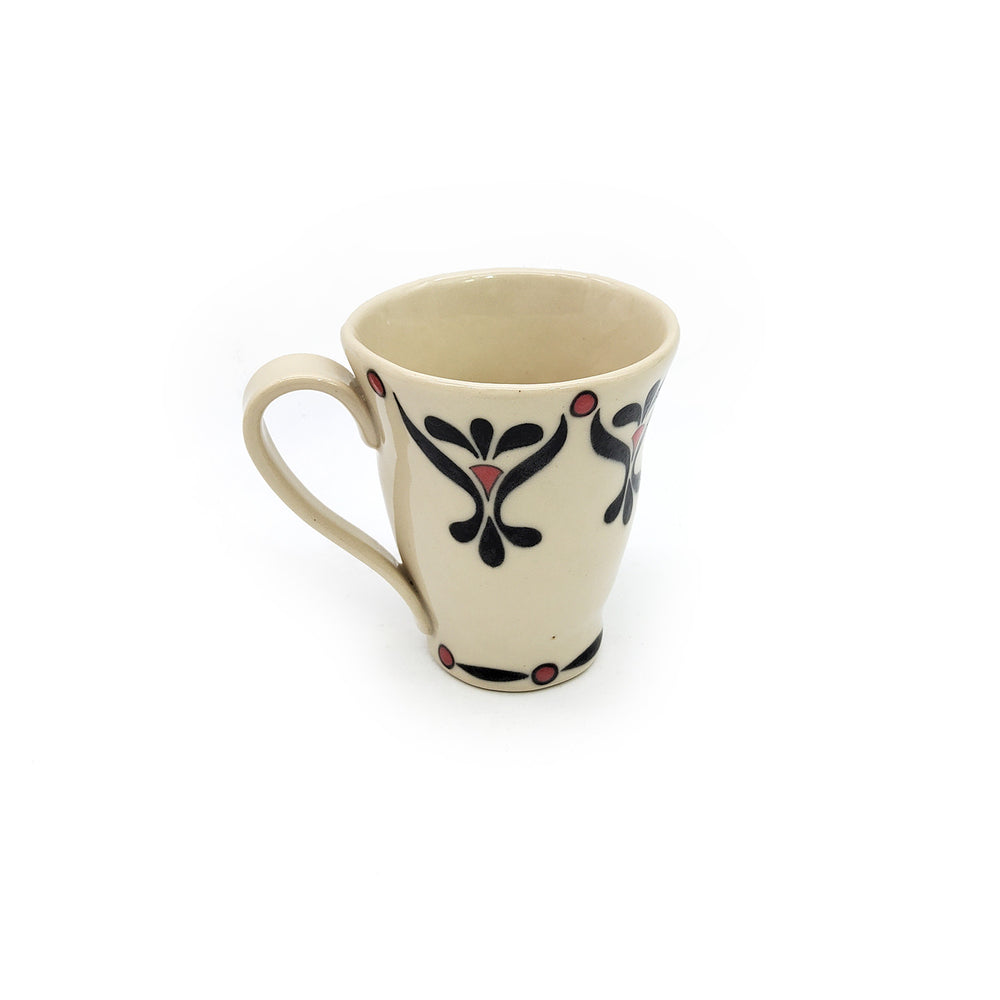 Black and Rose Ornamented Tall Mug