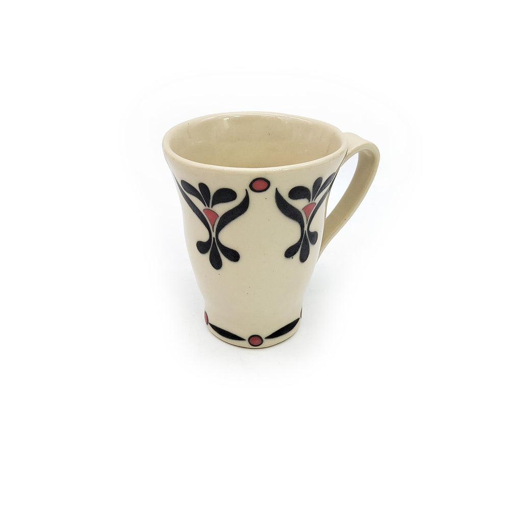 Black and Rose Ornamented Tall Mug