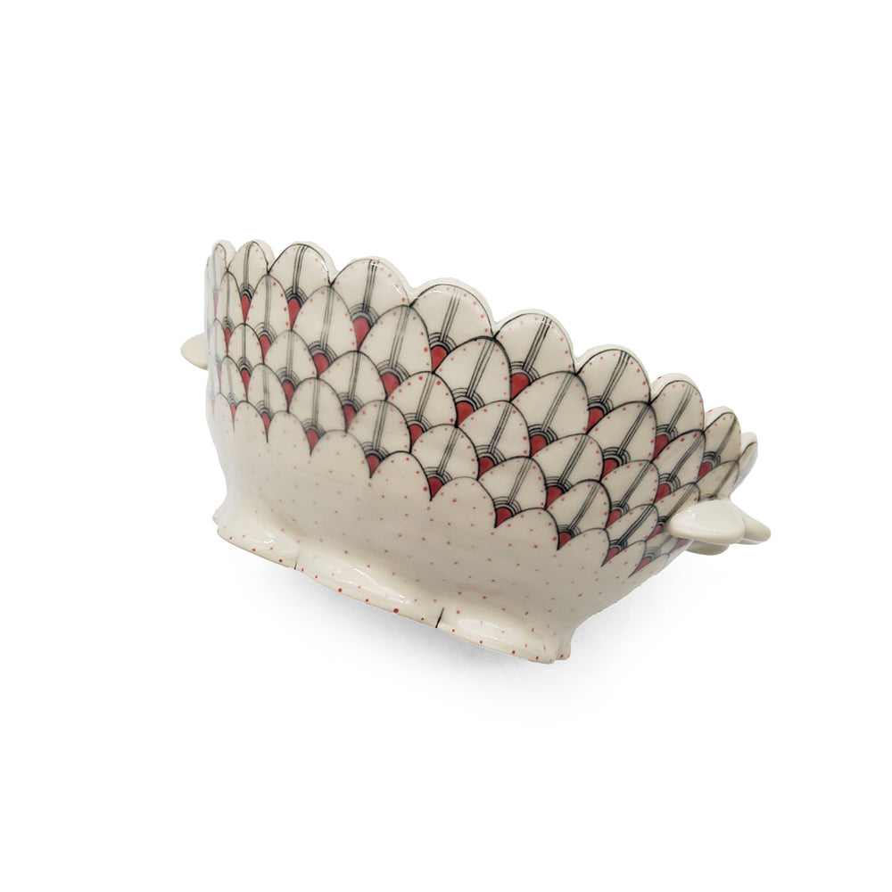 Oval Scalloped Edge Serving Bowl