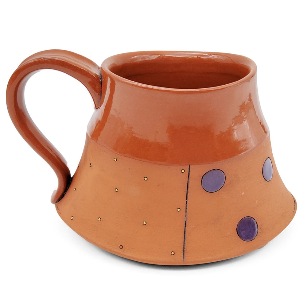 Purple Spotted Terracotta Mug