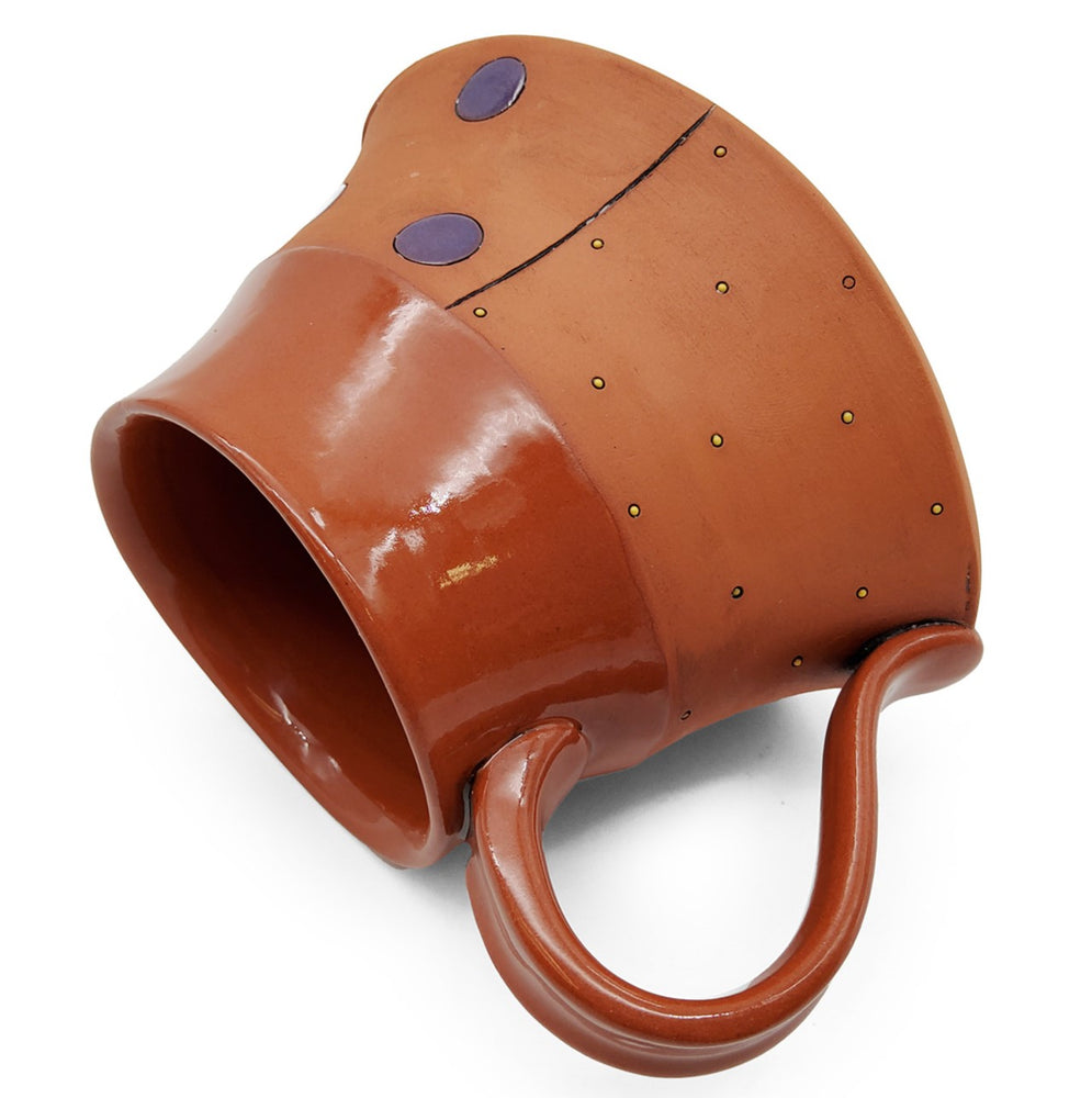 Purple Spotted Terracotta Mug