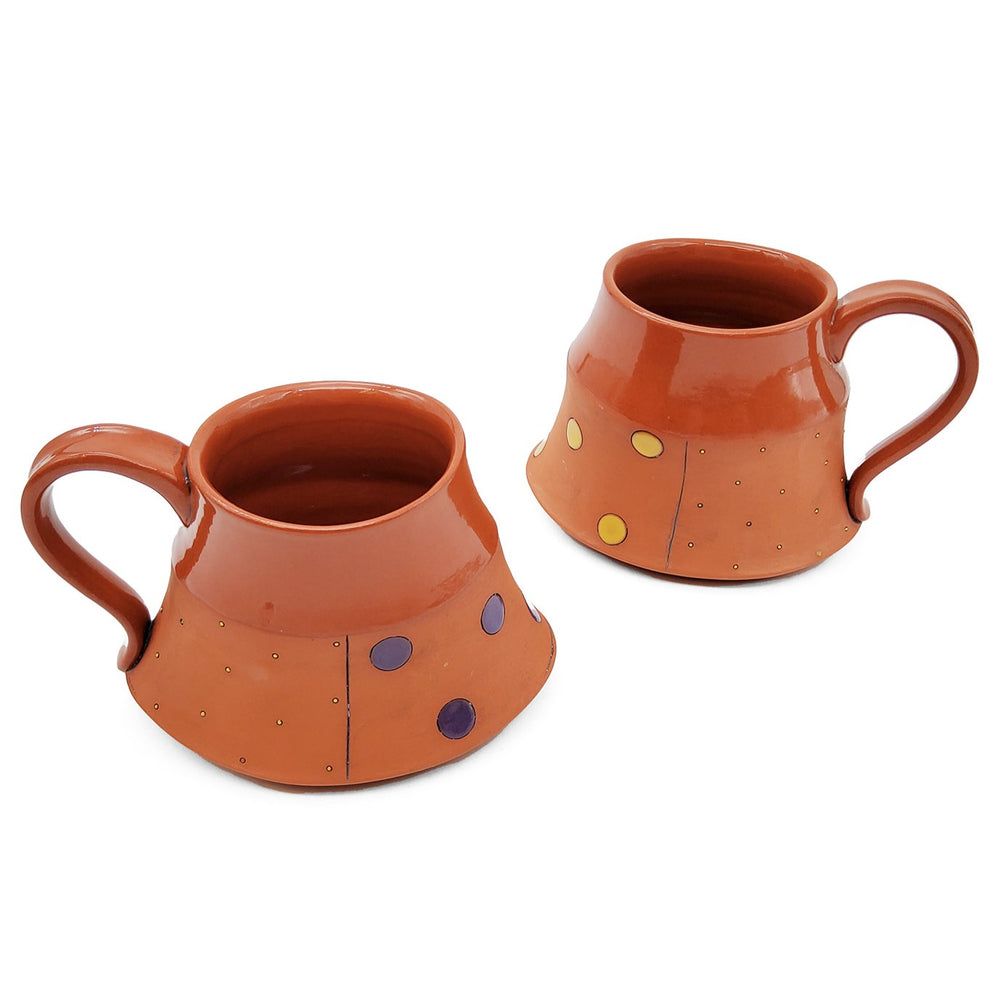 Purple Spotted Terracotta Mug