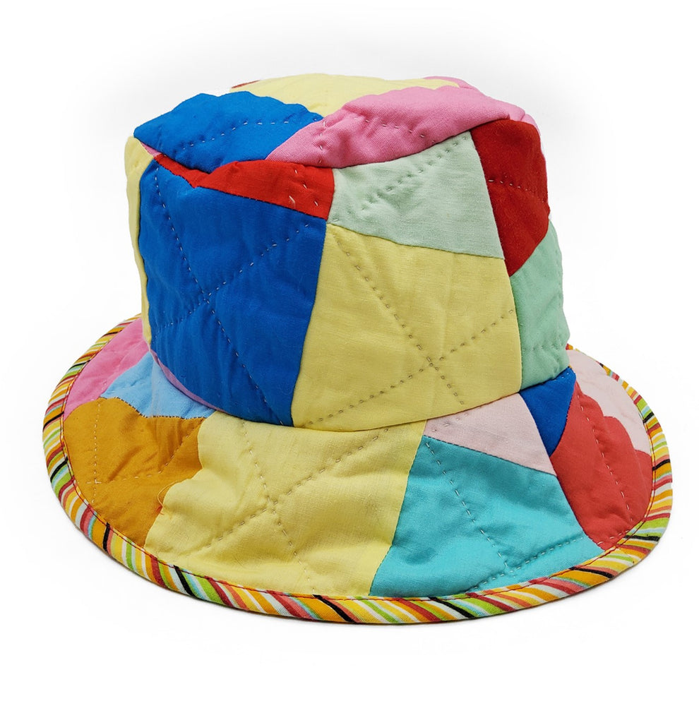 Color Block Vintage Quilt Bucket Hat