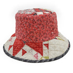 Red & White Vintage Quilt Bucket Hat