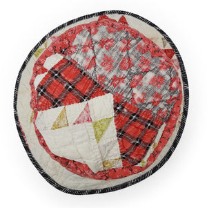Red & White Vintage Quilt Bucket Hat