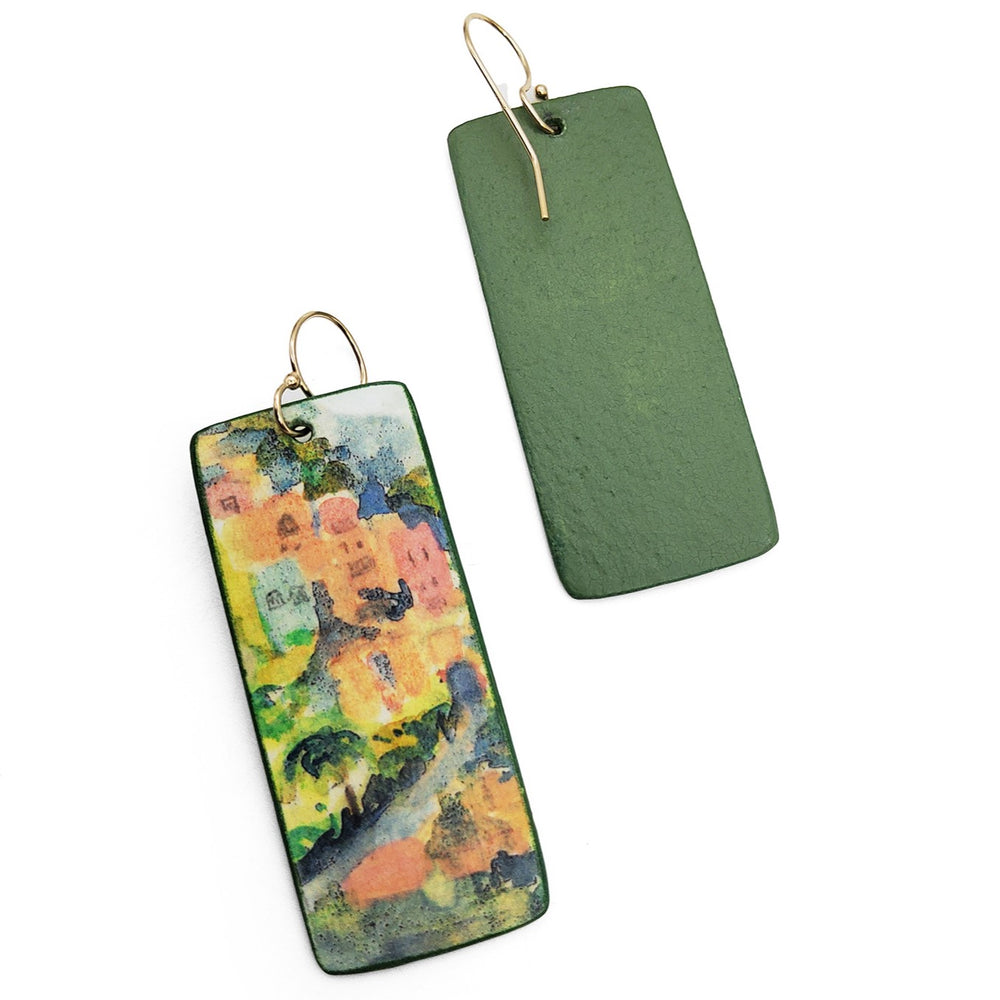Cliffside Hamlet Watercolor Earrings
