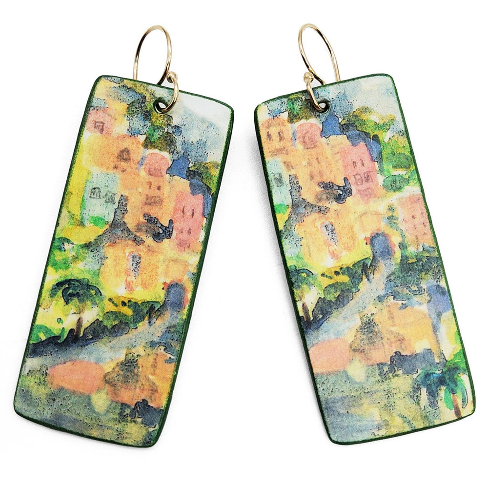 Cliffside Hamlet Watercolor Earrings