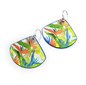 Watercolor Birds of Paradise Earrings