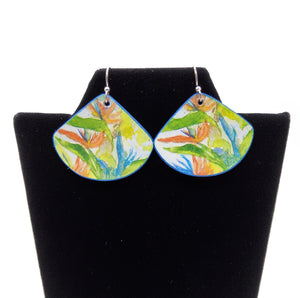 Watercolor Birds of Paradise Earrings