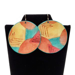 Color Block Circle Earrings