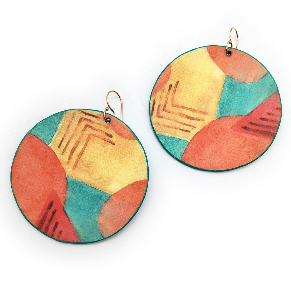 Color Block Circle Earrings