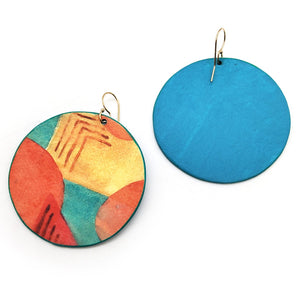 Color Block Circle Earrings