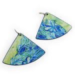Peacock Pattern Triangle Earrings