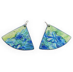 Peacock Pattern Triangle Earrings