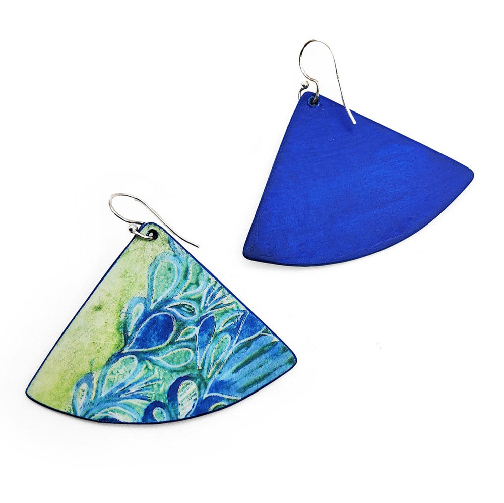 Peacock Pattern Triangle Earrings