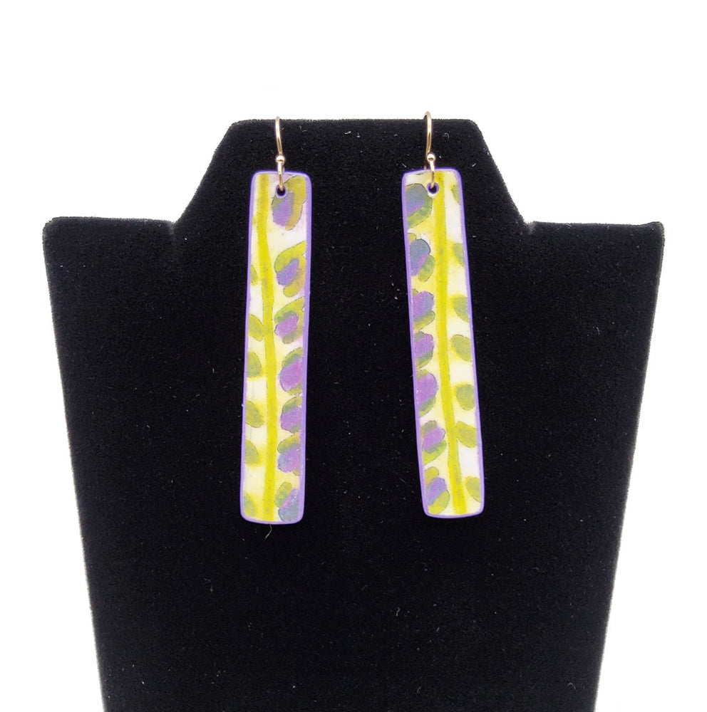 Green & Purple Watercolor Earrings