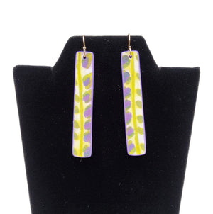 Green & Purple Watercolor Earrings