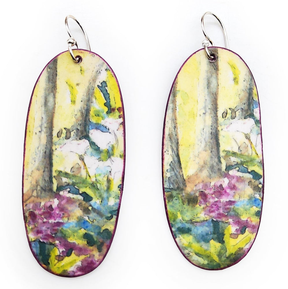 Wildflower Forest Watercolor Earrings